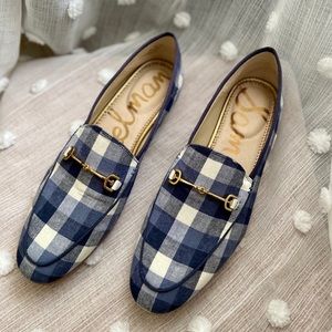 brand new blue checkered loafers !